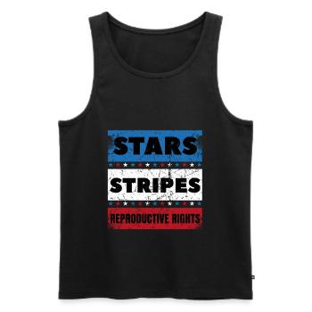 Stars Stripes Reproductive Rights distressed 4th - Men's Premium Organic Tank Top - black - Front - AI Model Male 178 light (178cm)