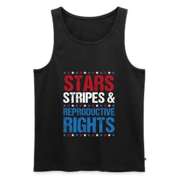 Stars Stripes Reproductive Rights July 4th - Men's Premium Organic Tank Top - black - Front - AI Model Male 178 light (178cm)