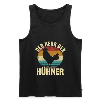 Der Herr Der Hühner - Männer Premium Bio Tank Top - Schwarz - Vorne - Michal (187cm)