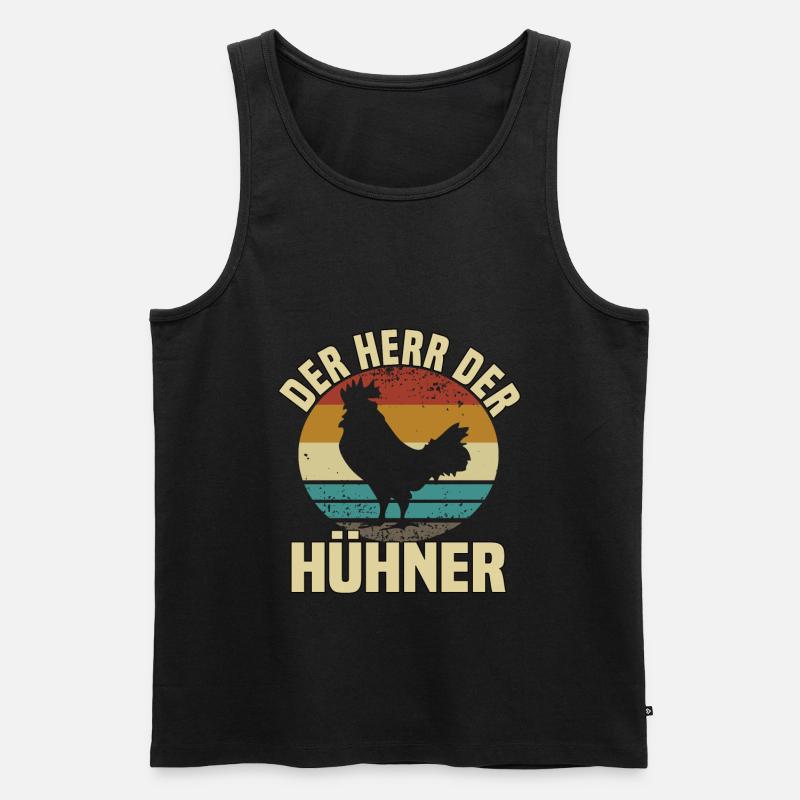 Der Herr Der Hühner - Männer Premium Bio Tank Top - Schwarz