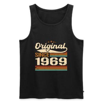 Original 1969 Vintage | Birthday gift 1969 - Men's Premium Organic Tank Top - black - Front - AI Model Male 178 light (178cm)