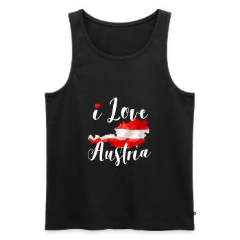 Ich Liebe Österreich | I Love Austria - Männer Premium Bio Tank Top - Schwarz - Vorne - AI Model Male 178 light (178cm)