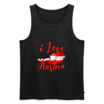 Ich Liebe Österreich | I Love Austria - Männer Premium Bio Tank Top - Schwarz - Vorne - AI Model Male 178 light (178cm)