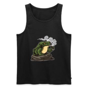 Vaping Toad | Kröte Vape Vaper Frosch Chill Relax - Männer Premium Bio Tank Top - Schwarz - Vorne - AI Model Male 178 light (178cm)