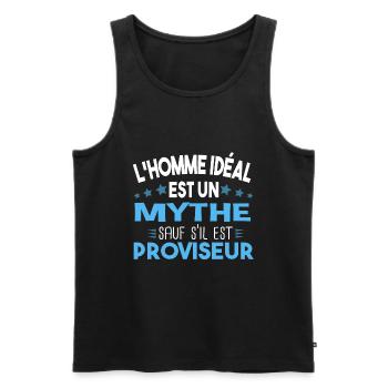 Proviseur Homme Cadeau Métier Ecole Collège Humour - Débardeur bio Premium Homme - noir - Devant - Michal (187cm)
