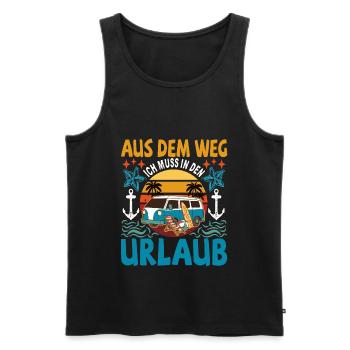 Aus dem Weg ich muss in den Urlaub Strandurlaub - Männer Premium Bio Tank Top - Schwarz - Vorne - AI Model Male 178 light (178cm)