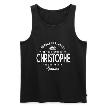 Christophe cadeau personnalisé prénom christophe - Débardeur bio Premium Homme - noir - Devant - AI Model Male 178 light (178cm)