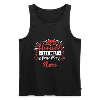 Cadeau Homme déja pris par Ava - Débardeur bio Premium Homme - noir - Devant - Michal (187cm)