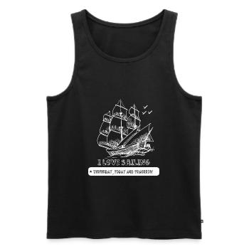 skipper pour voilier - Débardeur bio Premium Homme - noir - Devant - AI Model Male 178 light (178cm)