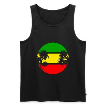 reggae - Men's Premium Organic Tank Top - black - Front - AI Model Male 178 light (178cm)
