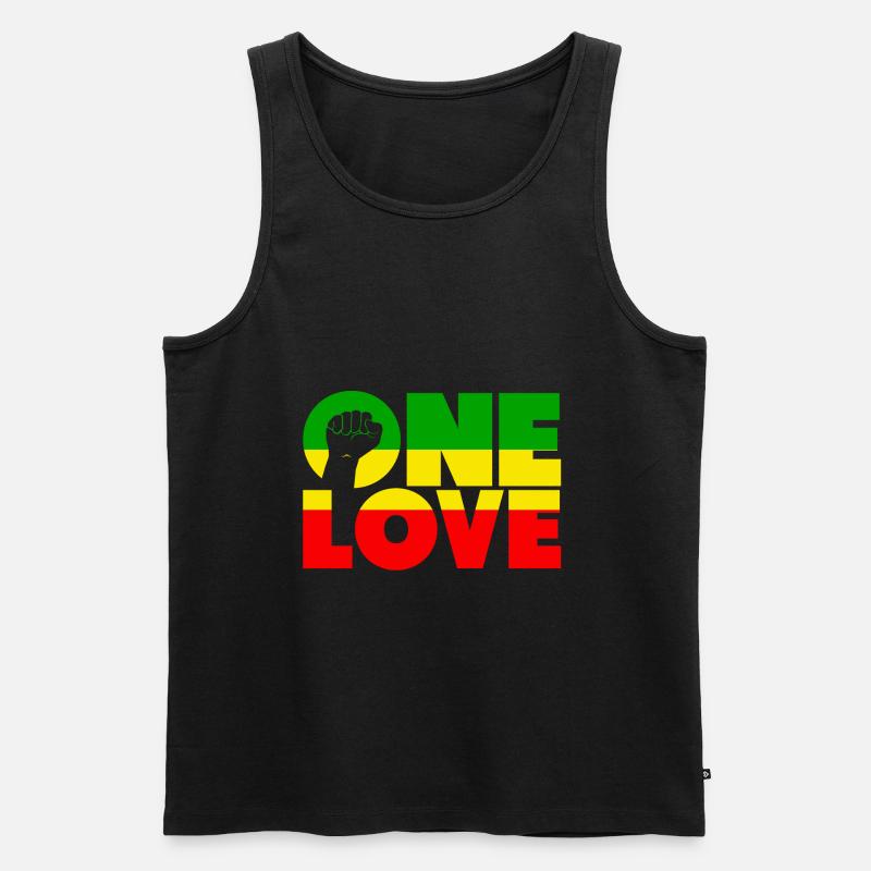 einmal lieben - Männer Premium Bio Tank Top - Schwarz