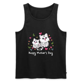 Animal Mom cat for Mother s Day - Men's Premium Organic Tank Top - black - Front - AI Model Male 178 light (178cm)