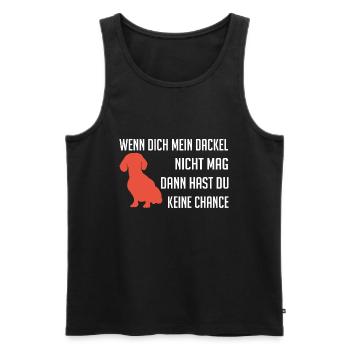 Wenn Dich mein Dackel nicht mag - Männer Premium Bio Tank Top - Schwarz - Vorne - Michal (187cm)
