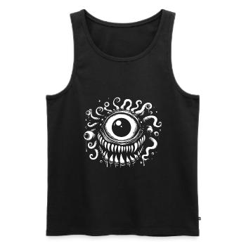 The Eye Monster from the Underworld, Monster Design - Men's Premium Organic Tank Top - black - Front - AI Model Male 178 light (178cm)