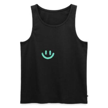 smiley - Débardeur bio Premium Homme - noir - Devant - AI Model Male 178 light (178cm)