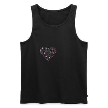 Hundepfoten Liebe Herz - Männer Premium Bio Tank Top - Schwarz - Vorne - Michal (187cm)