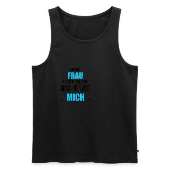 Meine Frau hat den geilsten Arsch mich - Männer Premium Bio Tank Top - Schwarz - Vorne - AI Model Male 178 light (178cm)