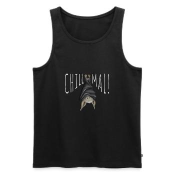 Chill Mal gemütlich rumhängende Fledermaus - Männer Premium Bio Tank Top - Schwarz - Vorne - Michal (187cm)