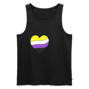 Nichtbinär Herz | Pride - Männer Premium Bio Tank Top - Schwarz - Vorne - AI Model Male 178 light (178cm)