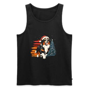 Cooler Berner Sennenhund Weihnachten - Männer Premium Bio Tank Top - Schwarz - Vorne - Michal (187cm)