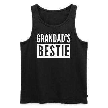 OPA'S BESTIE - Männer Premium Bio Tank Top - Schwarz - Vorne - AI Model Male 178 light (178cm)