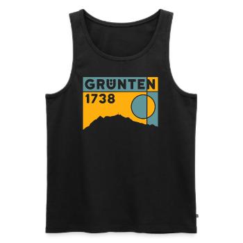 Grünten Crossing Randonnée Randonnée Souvenirs - Débardeur bio Premium Homme - noir - Devant - Michal (187cm)