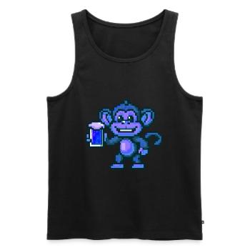 Monkey Beer Party Funny - Men's Premium Organic Tank Top - black - Front - Michal (187cm)