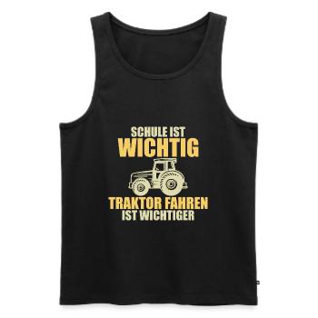 Tractor Trekker Tractor School Saying Gift - Men's Premium Organic Tank Top - black - Front - AI Model Male 178 light (178cm)