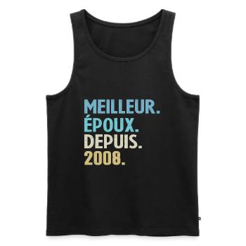Meilleur Époux Depuis 2008 - Débardeur bio Premium Homme - noir - Devant - AI Model Male 178 light (178cm)