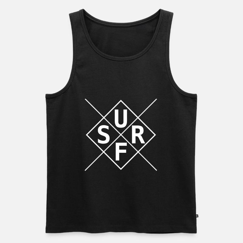 Surf - Surfer - Männer Premium Bio Tank Top - Schwarz