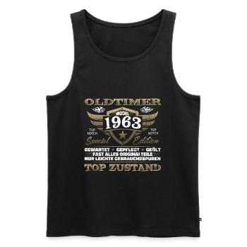 Vintage 1963 Geburtstagsgeschenk – 1963er Lustig - Männer Premium Bio Tank Top - Schwarz - Vorne - Michal (187cm)