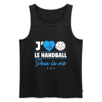 J’aime le handball pour la vie, c’est ma passion ! - Débardeur bio Premium Homme - noir - Devant - Michal (187cm)