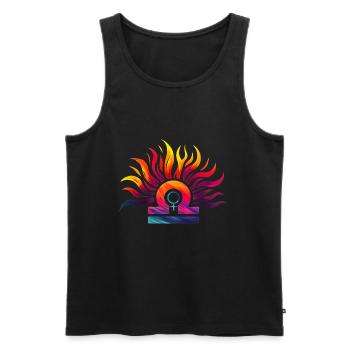 Symbol of the Libra zodiac with the astro Venus - Men's Premium Organic Tank Top - black - Front - Michal (187cm)