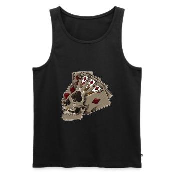 Crâne de poker | Dealer Zocker Lucky Jackpot - Débardeur bio Premium Homme - noir - Devant - Michal (187cm)