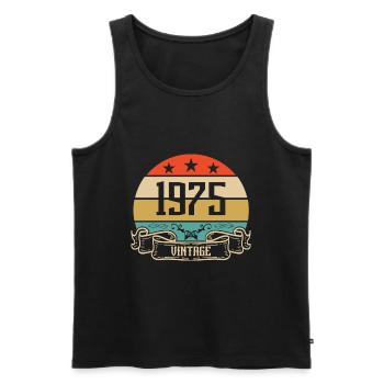 1975 Vintage Geburtstag Retro Classic - Männer Premium Bio Tank Top - Schwarz - Vorne - Michal (187cm)