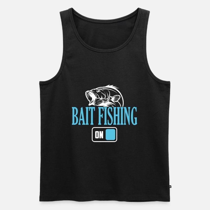 Fisherman Bait Angelmodus Ein - Männer Premium Bio Tank Top - Schwarz