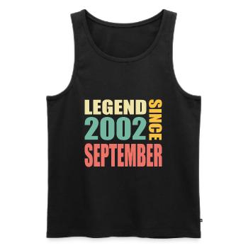 21ème Anniversaire Septembre Millésime 2002 Millésime - Débardeur bio Premium Homme - noir - Devant - Michal (187cm)