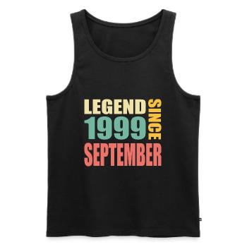 24th Birthday September Vintage 1999 Vintage - Men's Premium Organic Tank Top - black - Front - Michal (187cm)