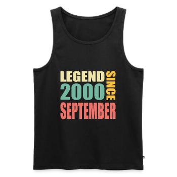23ème Anniversaire Septembre Millésime 2000 Millésime - Débardeur bio Premium Homme - noir - Devant - Michal (187cm)