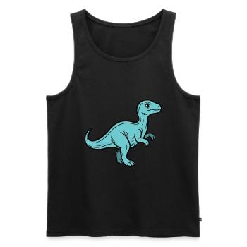 Blue Baby Dino - Dinosaur for Kids - Men's Premium Organic Tank Top - black - Front - AI Model Male 178 light (178cm)