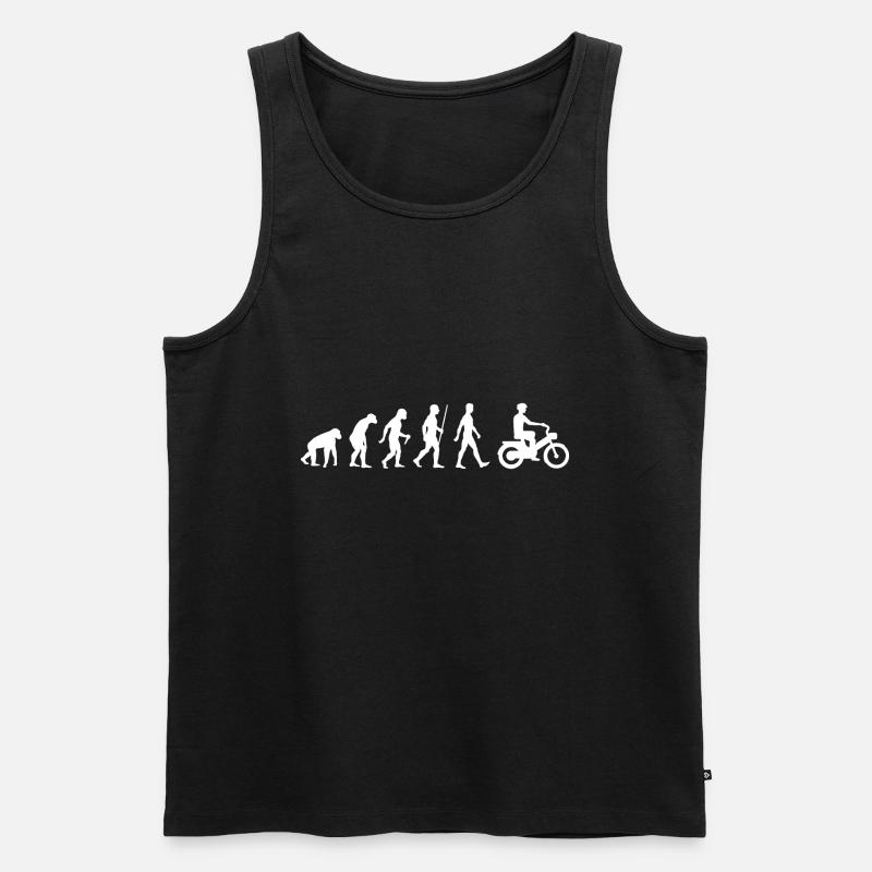 Mofa Evolution Moped Mofafahrer - Männer Premium Bio Tank Top - Schwarz