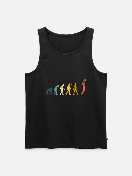 Volleyball Evolution Volleyballerin Retro - Männer Premium Bio Tank Top - Schwarz