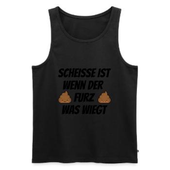 Scheisse ist wenn der Furz was wiegt - Männer Premium Bio Tank Top - Schwarz - Vorne - AI Model Male 178 light (178cm)
