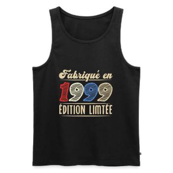Fabriqué en 1999, Vintage cadeau d'anniversaire - Débardeur bio Premium Homme - noir - Devant - Michal (187cm)