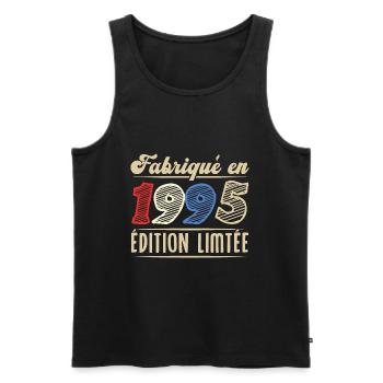 Fabriqué en 1995, Vintage cadeau d'anniversaire - Débardeur bio Premium Homme - noir - Devant - Michal (187cm)