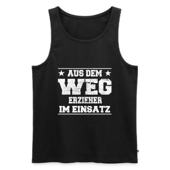 Aus dem Weg Erzieher im Einsatz Design - Männer Premium Bio Tank Top - Schwarz - Vorne - Michal (187cm)