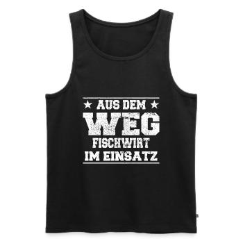 Aus dem Weg Fischwirt im Einsatz Design - Männer Premium Bio Tank Top - Schwarz - Vorne - Michal (187cm)