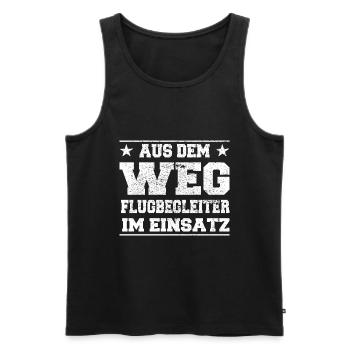 Aus dem Weg Flugbegleiter im Einsatz Design - Männer Premium Bio Tank Top - Schwarz - Vorne - Michal (187cm)