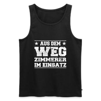 Aus dem Weg Zimmerer im Einsatz Design - Männer Premium Bio Tank Top - Schwarz - Vorne - Michal (187cm)
