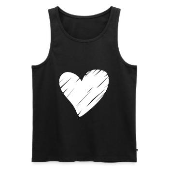 Cœur Blanc - Débardeur bio Premium Homme - noir - Devant - Michal (187cm)